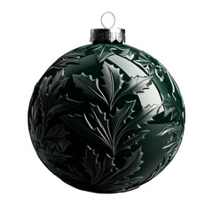 Wall Mural - Black ornament features elegant engravings and serves as a beautiful decoration for holiday trees isolated on white background, adding sophistication to festive displays.