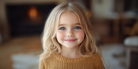 Portrait of a beautiful little girl looking at the camera