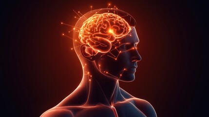 Poster - Exploring the intricacies of the human mind a visual representation of neural connections and cognitive functionality
