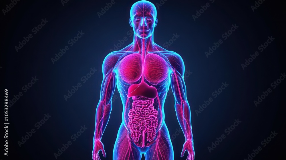 Stock-Illustration „Exploring the intricate human anatomy a colorful ...