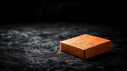 Aufkleber - A close-up view of a textured brown box on a dark surface highlighting its unique design and material quality