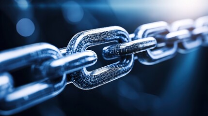 Fototapete - Exploring the intricacies of digital chains a visual representation of technology and connectivity