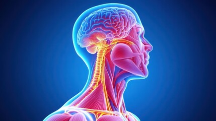 Poster - Exploring the intricate human anatomy a visual journey through the brain nervous system and muscles in 3d