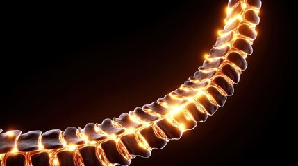 Poster - Illuminated spinal structure a fascinating glimpse into human anatomy and health insights