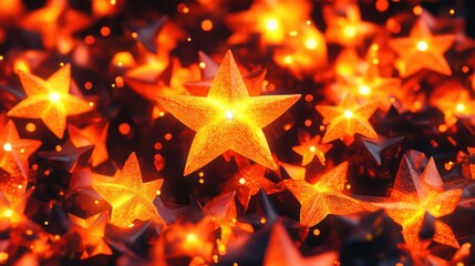 Aufkleber - Radiant stars illuminate a dreamy atmosphere with warm glows and enchanting patterns