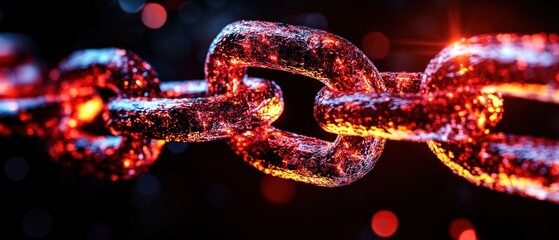 Poster - Radiant chains a dramatic representation of strength and connection in a vibrant universe