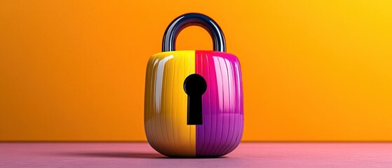 Aufkleber - Colorful lock a symbol of security and protection in a vibrant world