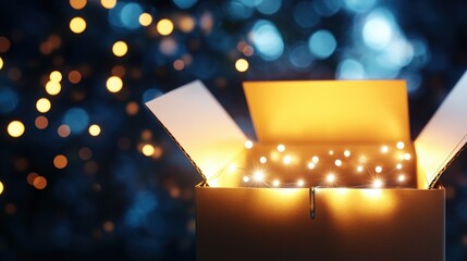 Poster - A magical surprise unveiled the enchantment of twinkling lights in a box
