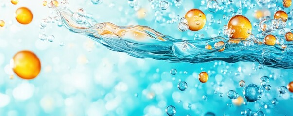 Aufkleber - Dynamic fusion of water and bubbles a visual exploration of fluidity and color in nature's elements