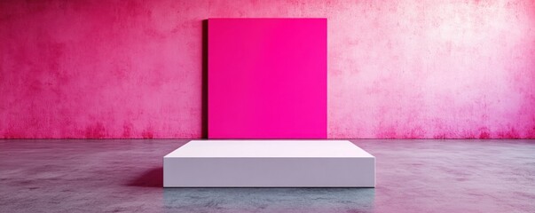 Aufkleber - Vibrant minimalism a bold pink canvas against a modern background for contemporary art displays