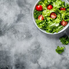 Wall Mural - Healthy salad with lettuce, veggies, and vitamins.