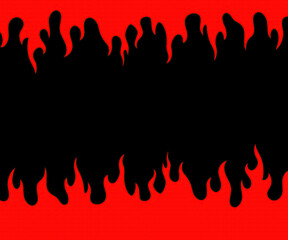 Red fire on a black background texture