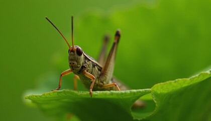 Wall Mural -  Natures tiny guardian on a leafy stage