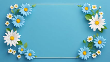 Canvas Print - frame with daisies