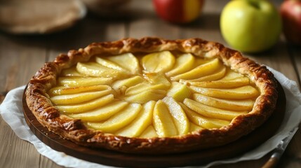 Freshly baked apple galette