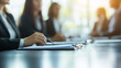 © Warisa - office meeting blurred background with business people working group in boardroom discussion