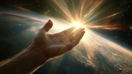 Wall Mural - The greatness of the cosmos and the touch to the galaxy