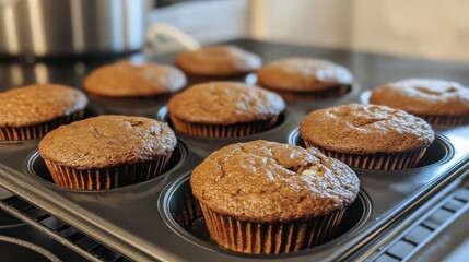 Making spiced pear muffins.