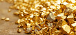 © PTC_KICKCAT - A close-up of shimmering gold nuggets scattered on a surface, showcasing their natural brilliance and texture.