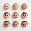 © easestudio.ai - 3D cartoon emoji faces on a white background