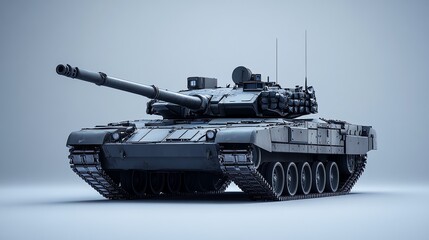 A military tank on a white background.