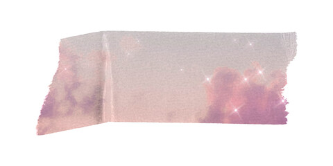 Wall Mural - png pink sky washi tape, journal sticker element, transparent background