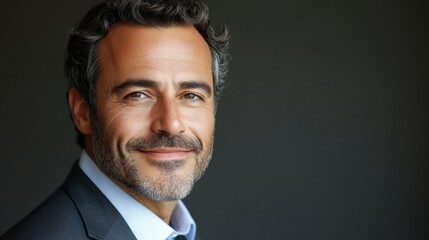 Middle-aged French man with a business suit and a confident grin.