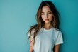 © BlackBird Studio - Natural Beauty in Serene Blue Setting with Youthful Model
