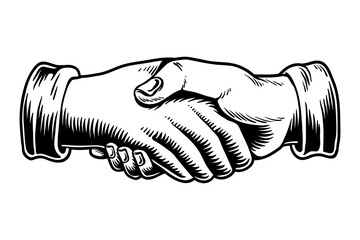 Wall Mural - shaking hands in an agreement sticker design element