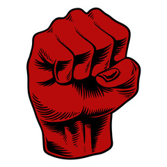 Wall Mural - hand drawn red fist sticker design element