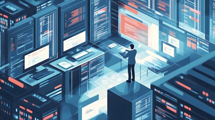 database developer illustration concept.