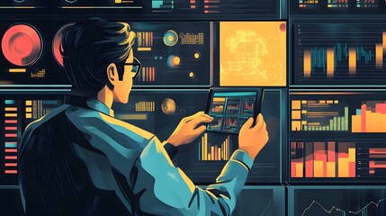 Database Developer Illustration Concept. 