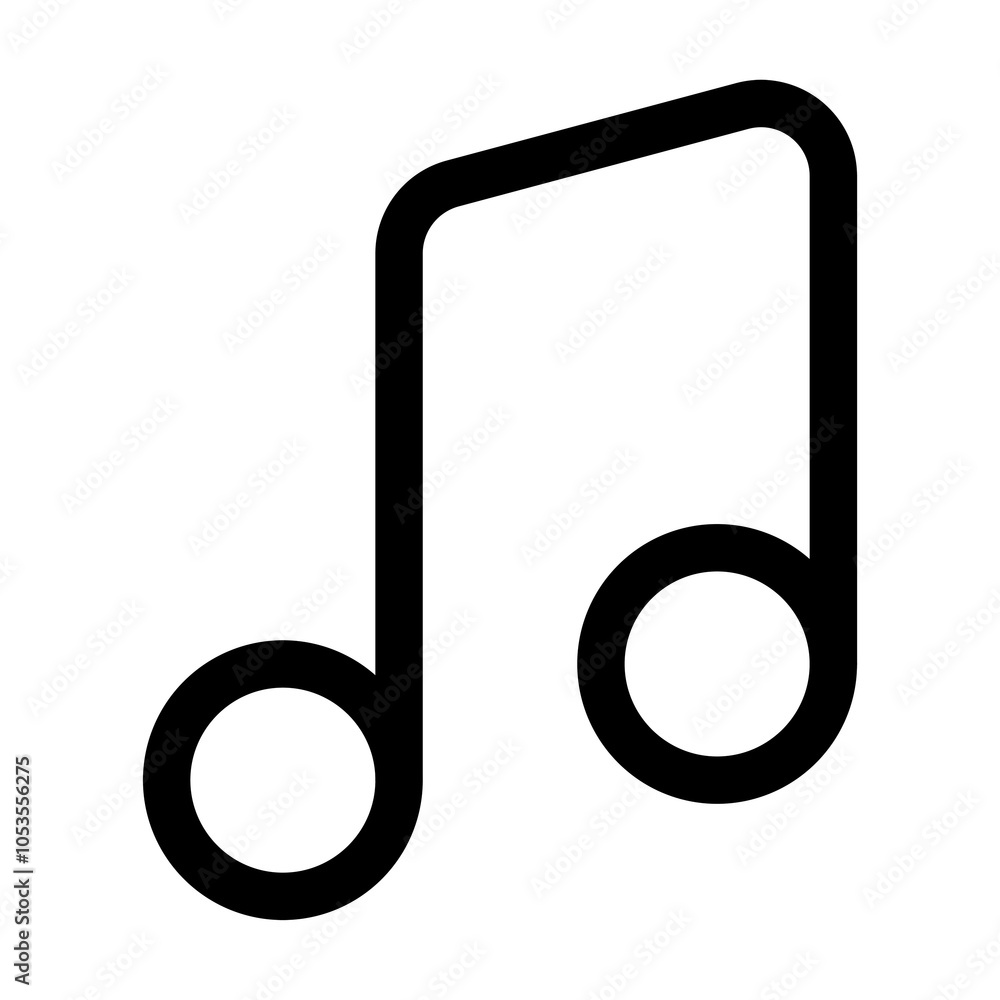 Music note outlined icon png black for social media app Stock ...