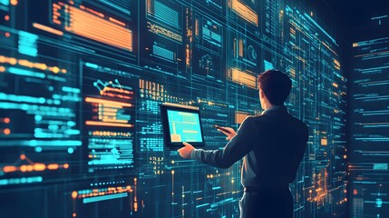 database developer illustration concept.