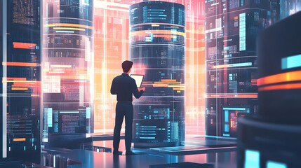 database developer illustration concept.