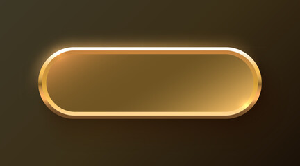 Wall Mural - Golden frame label, event bar button, gold signboard. Vector illustration