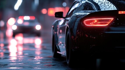 Close-up of a car parked on a city street