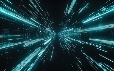 Wall Mural - dynamic representation of digital speed through futuristic lines and patterns in a virtual environme