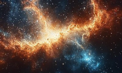 Wall Mural - Stunning cosmic nebula with vibrant colors and stars.
