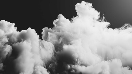 Wall Mural - ink white smoke on black background
