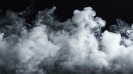 Wall Mural - ink white smoke on black background
