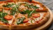 © Virtual Art Studio - Delicious salmon pizza with arugula and tomato.