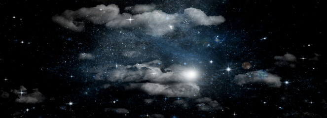 Wall Mural - galaxy in a free space. 3D rendering