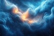 © CahPapat - Abstract cosmic nebula with glowing orange and blue clouds and stars.