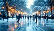 © Photo by mQ - People enjoying ice skating on a frozen pond, showcasing laughter and joy as they glide across the ice, surrounded by a beautiful winter landscape.
