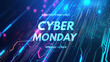 © Larisa - Futuristic glowing Cyber Monday promo with circuit lines.
