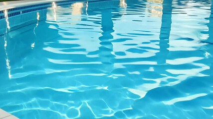 Wall Mural - pure blue water in the pool with light reflections. blue water in the pool. waves in the pool. pure 
