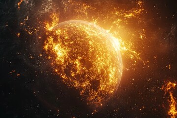 Wall Mural - A burning planet earth