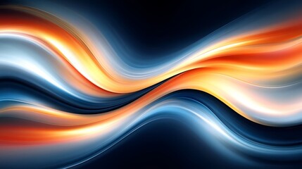  an orange, blue, and white wave overlaid on a black background