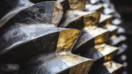  A metal bench with gold leaf detailing on its back